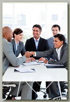 Several business people dressed formally