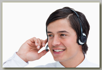 Business man talking on the phone using a headset