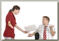 Two co-workers in an argument