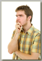 Young man in deep thought